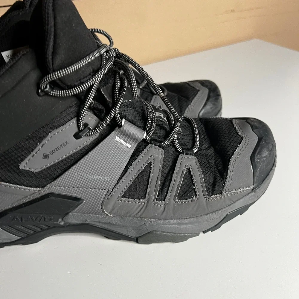 Salomon X Ultra 4 Mid Gore-Tex Mens Hiking Boots Black Gray 413834 Size 12.5